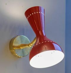 Pair of Italian Bright Red Cones Wall Sconces - 714955