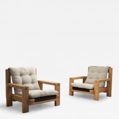 Pair of Italian Brutalist Armchairs Italy 1970s - 4351356