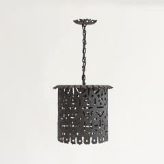 Pair of Italian Brutalist metal Lanterns - 3324662