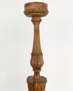 Pair of Italian Candlesticks Carved Wood with Gilding circa 1880 - 2882130
