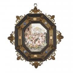 Pair of Italian Capodimonte painted porcelain plaques - 1641599