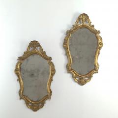 Pair of Italian Carved and Giltwood Mirrors with Original Glass 19th century - 4112417