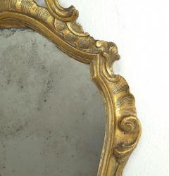 Pair of Italian Carved and Giltwood Mirrors with Original Glass 19th century - 4112422