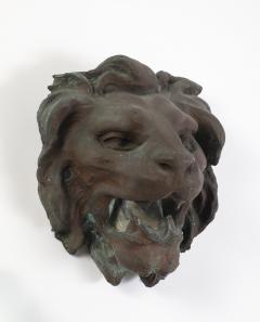 Pair of Italian Cast Bronze Lion Mask Architectural Elements 19th century - 4783848