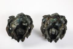 Pair of Italian Cast Bronze Lion Mask Architectural Elements 19th century - 4783883