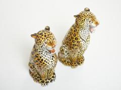 Pair of Italian Ceramic female and male Leopard Sculptures 1960s - 2617161