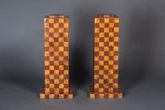 Pair of Italian Checker Pedestals - 342261
