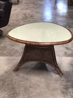 Pair of Italian Coffee Tables in Rattan and Glass 1960s - 640353