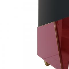 Pair of Italian Colored Glass Sideboards with Solid Wood Structure 1950s - 4413482