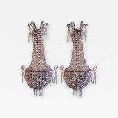 Pair of Italian Crystal Louis XVI Style Appliques - 1363887