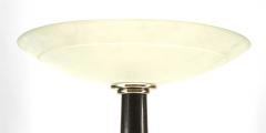 Pair of Italian Ebonized Wood and Chrome Floor Lamp - 1378128