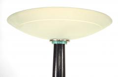 Pair of Italian Ebonized Wood and Chrome Floor Lamps - 1378123