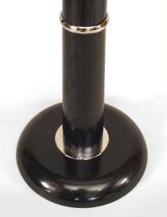 Pair of Italian Ebonized Wood and Chrome Floor Lamps - 1378125