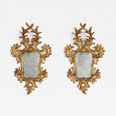 Pair of Italian Eighteenth Century Rococo Carved and Gilded Wood Mirrors - 3527953