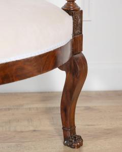 Pair of Italian Empire Armchairs in Mahogany with White Velvet Upholstery Genoa - 4381170