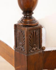 Pair of Italian Empire Armchairs in Mahogany with White Velvet Upholstery Genoa - 4381171