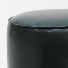 Pair of Italian Footstools in Solid Wood and Green Faux Leather Italy 1960s - 4410633