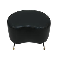 Pair of Italian Footstools in Solid Wood and Green Faux Leather Italy 1960s - 4410638