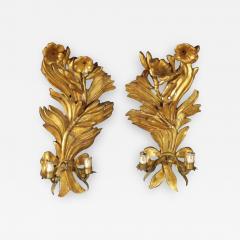 Pair of Italian Giltwood and T le Sconces - 444112