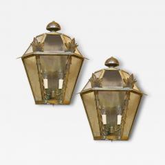 Pair of Italian Glass Encased Wall Lights - 133231