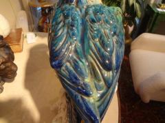 Pair of Italian Glazed Terracotta Parrot Statues - 4487459