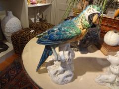 Pair of Italian Glazed Terracotta Parrot Statues - 4487462