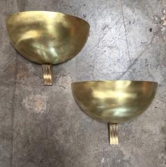 Pair of Italian Half Moon in Brass Wall Lights - 669529