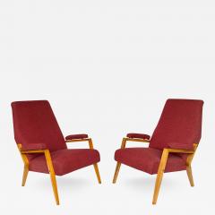 Pair of Italian High Back Lounge Chairs - 3002433