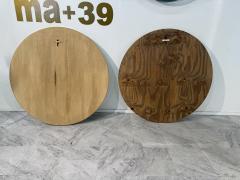 Pair of Italian Large Round Brass Framed Wall Mirrors 1950s - 4357581