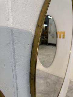 Pair of Italian Large Round Brass Framed Wall Mirrors 1950s - 4357587