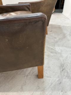 Pair of Italian Leather Lounge Chairs 1970s - 4229115