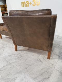 Pair of Italian Leather Lounge Chairs 1970s - 4229116