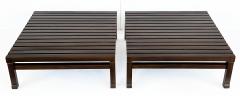 Pair of Italian Low Slatted End Tables or Coffee Tables - 2958225