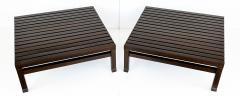 Pair of Italian Low Slatted End Tables or Coffee Tables - 2958226