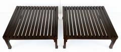 Pair of Italian Low Slatted End Tables or Coffee Tables - 2958230