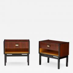 Pair of Italian Macassar Ebony Bedside Cabinets Italy circa 1960 - 3012803