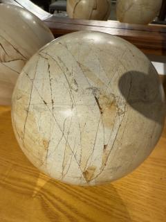 Pair of Italian Marble Spheres on Nickel Bases 1970s - 4237408
