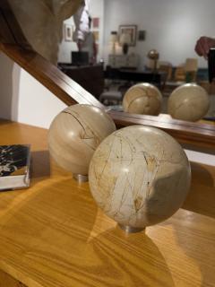 Pair of Italian Marble Spheres on Nickel Bases 1970s - 4237410