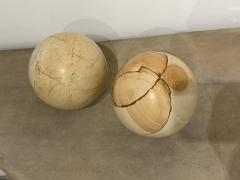 Pair of Italian Marble Spheres on Nickel Bases 1970s - 4237413