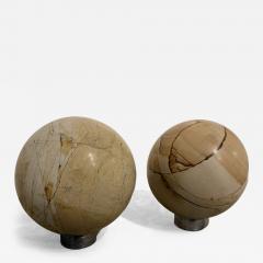Pair of Italian Marble Spheres on Nickel Bases 1970s - 4237560