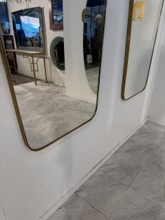 Pair of Italian Mid Century Brass Framed Wall Mirrors 1950s - 4357594