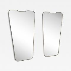 Pair of Italian Mid Century Brass Framed Wall Mirrors 1950s - 4358473