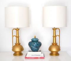 Pair of Italian Mid Century Ceramic Jar Form Table Lamps - 953190