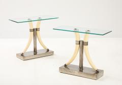 Pair of Italian Mid Century Faux Horn Side Tables - 3599092