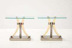 Pair of Italian Mid Century Faux Horn Side Tables - 3599095