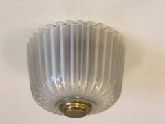 Pair of Italian Mid Century Modern Blown Glass Flush Mount Fixtures by Seguso - 1830737