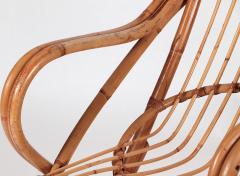 Pair of Italian Mid Century Modern Rattan Lounge Arm Chairs - 2280956