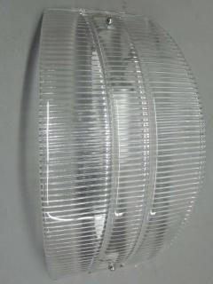 Pair of Italian Mid Century Modern Ribbed Murano Glass Sconces Flush Mounts - 1696200