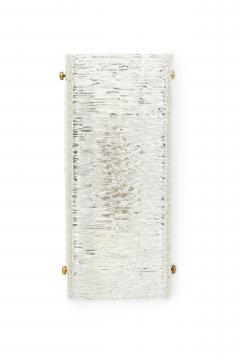 Pair of Italian Mid Century Rectangle Textured Murano Glass Wall Sconce - 4163232