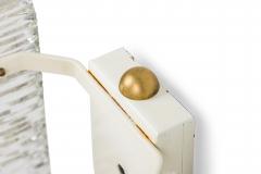 Pair of Italian Mid Century Rectangle Textured Murano Glass Wall Sconce - 4163236